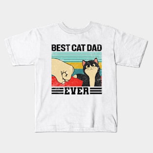 Best Cat Dad Ever Vintage Kids T-Shirt